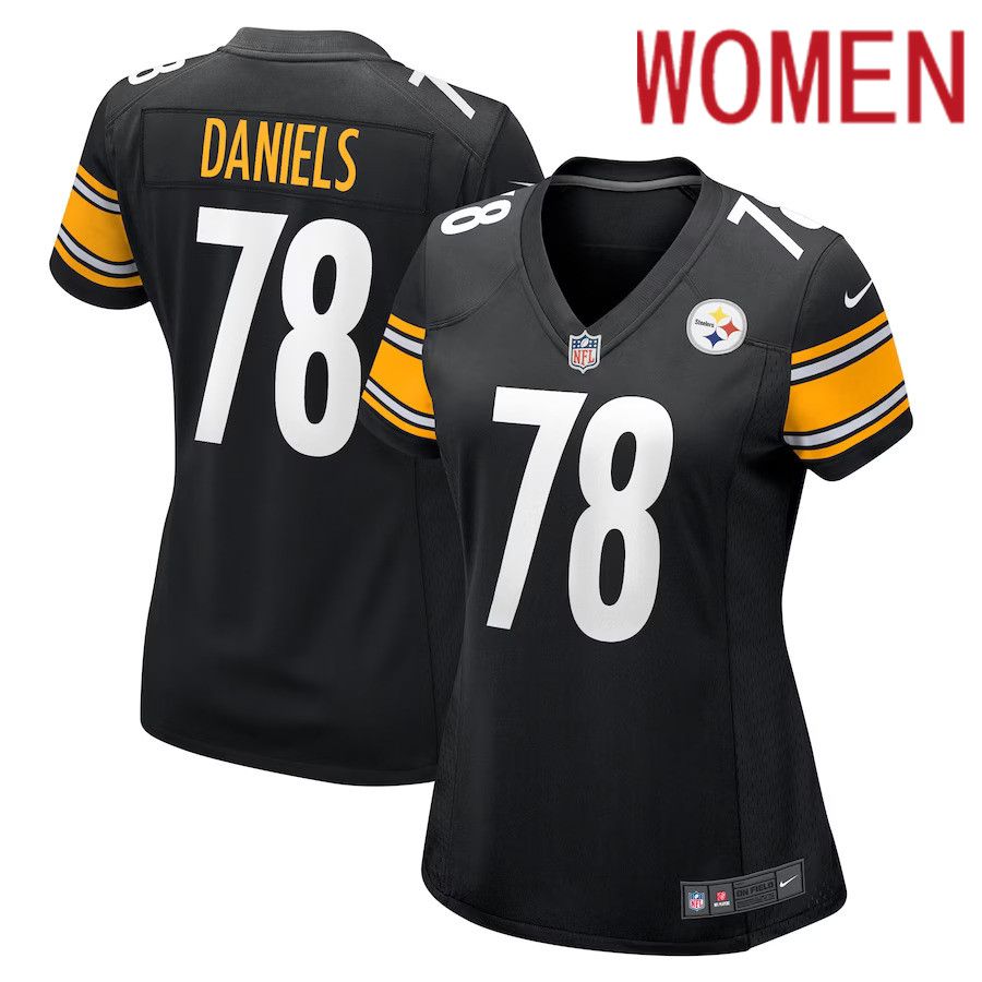 Women Pittsburgh Steelers #78 James Daniels Nike Black Game Player NFL Jersey
